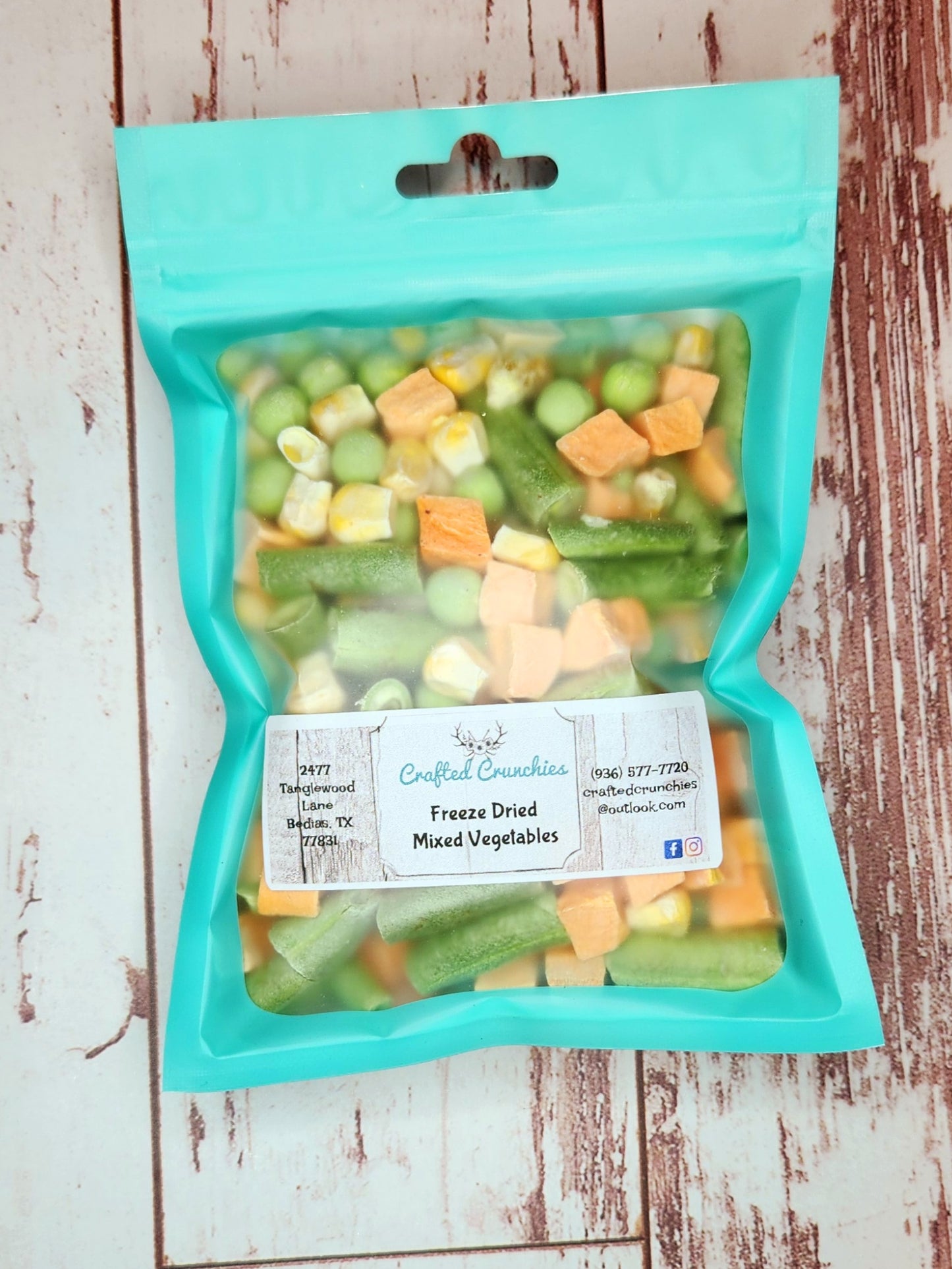 Freeze Dried Mixed Vegetables- 5x8 Size