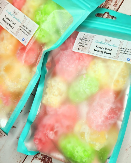 Freeze Dried Gummy Bears- 4x6 SAMPLE Size