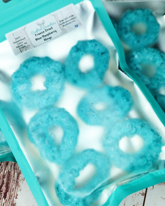 Freeze Dried Blue Raspberry Rings- 4x6 SAMPLE Size