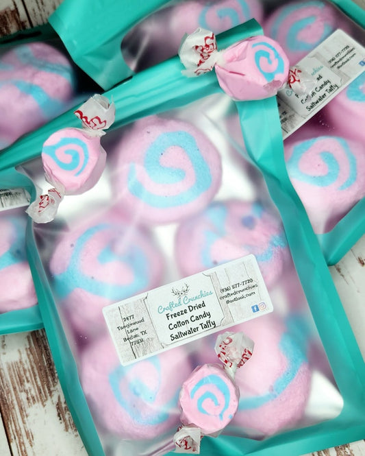 Freeze Dried Cotton Candy Saltwater Taffy Puffs- 5x8 STANDARD Size