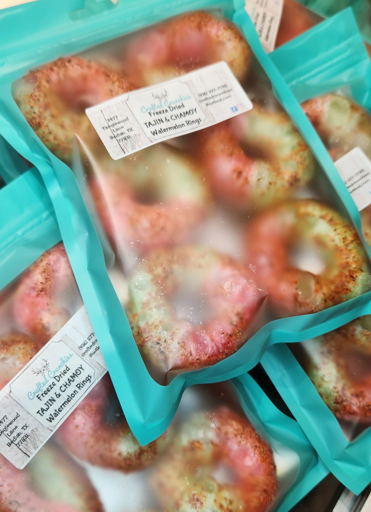 Freeze Dried Tajin & Chamoy Watermelon Rings- 4x6 SAMPLE Size