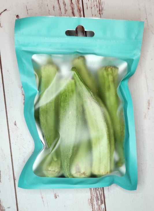 Freeze Dried WHOLE Okra- 4x6 STANDARD Size