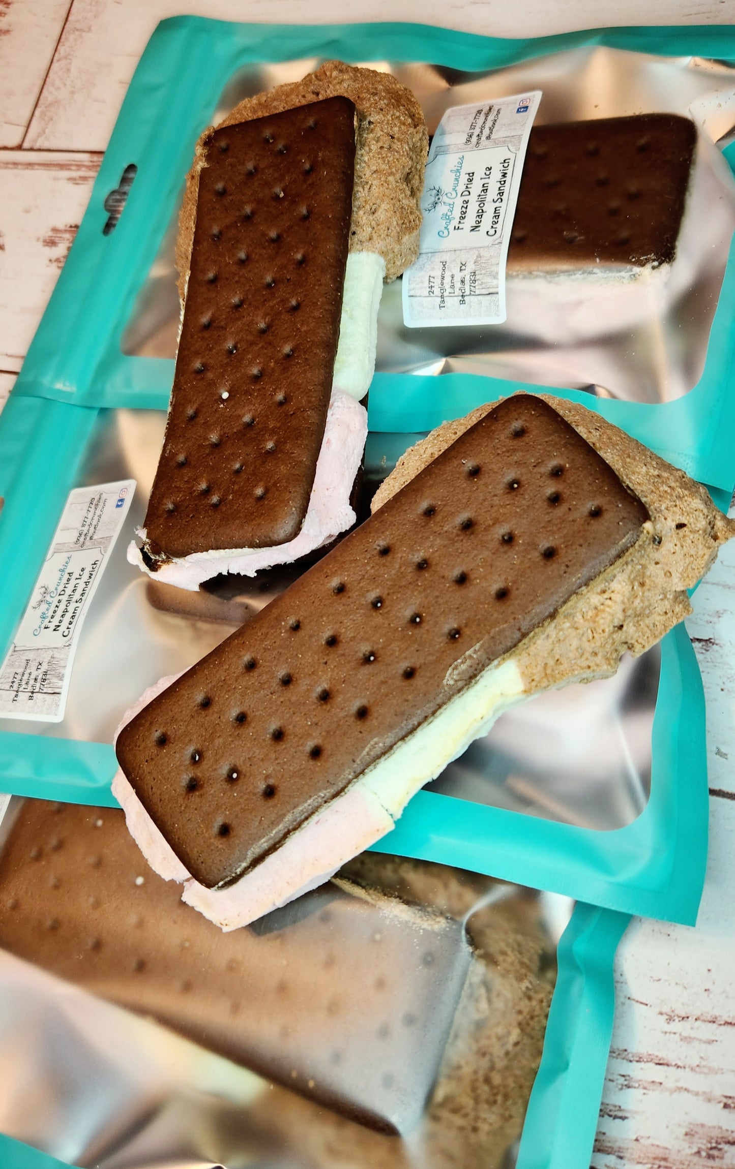 Freeze Dried Neapolitan Ice Cream Sandwich
