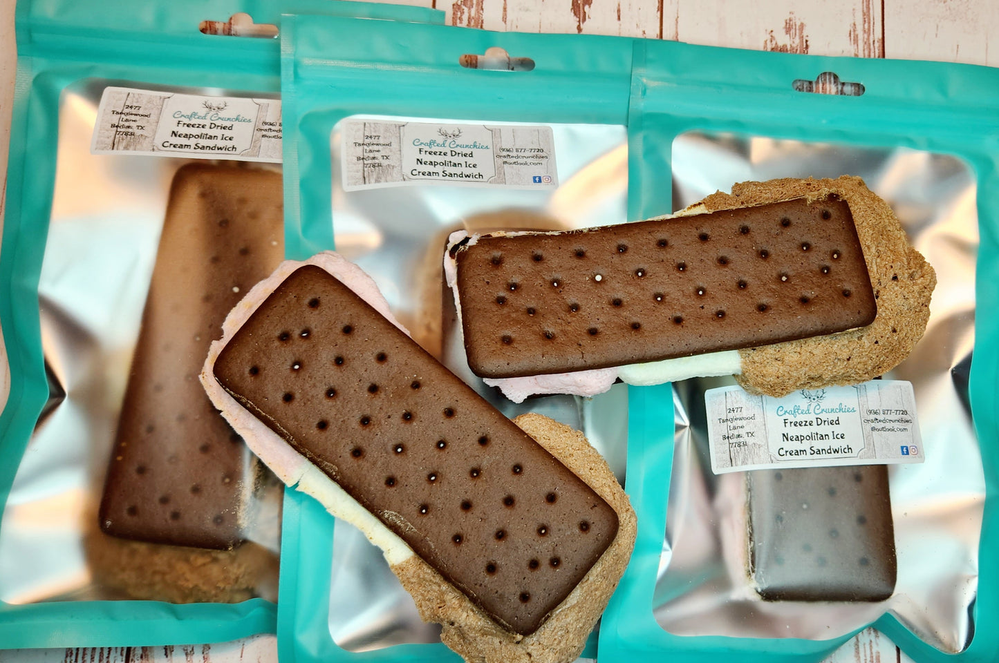Freeze Dried Neapolitan Ice Cream Sandwich